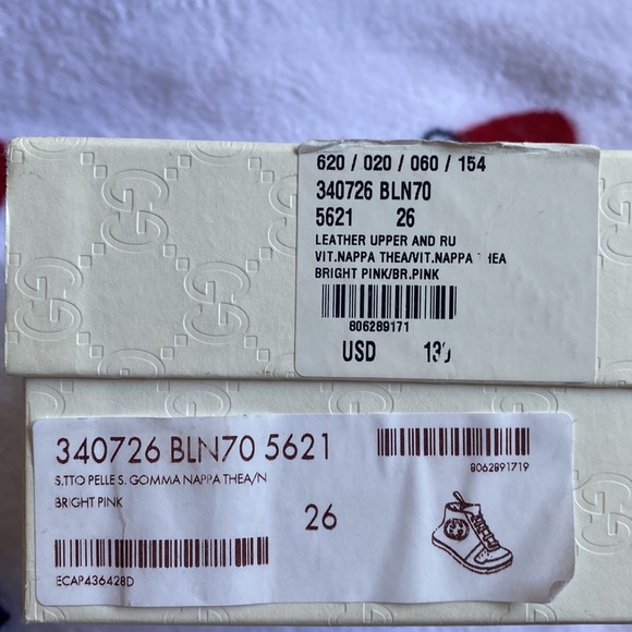 Gucci Pink Leather High Top Girl Sneakers 💗 - Picture 5 of 6